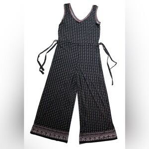 Max Studio Women's Side Tie Jumpsuit Floral Print Sleeveless Size XL